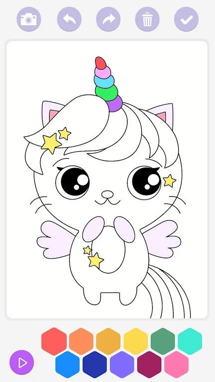 Unicorn Cat Coloring Book スクリーンショット 2