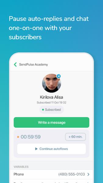 SendPulse Chatbots स्क्रीनशॉट 3