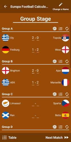 Europa Football Calculator 23 Captura de tela 2