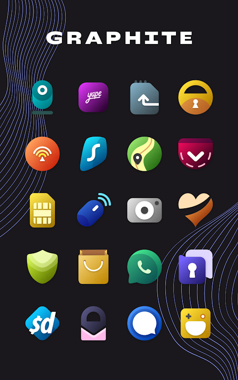 Graphite Icon Pack Mod Capture d’écran 3