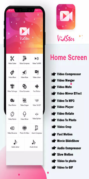 VidSter - Video & Audio Editor Screenshot 1
