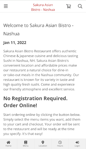 Sakura Asian Bistro - Nashua スクリーンショット 1