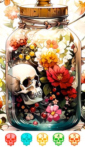 Dark Skeleton Color by number Скриншот 2