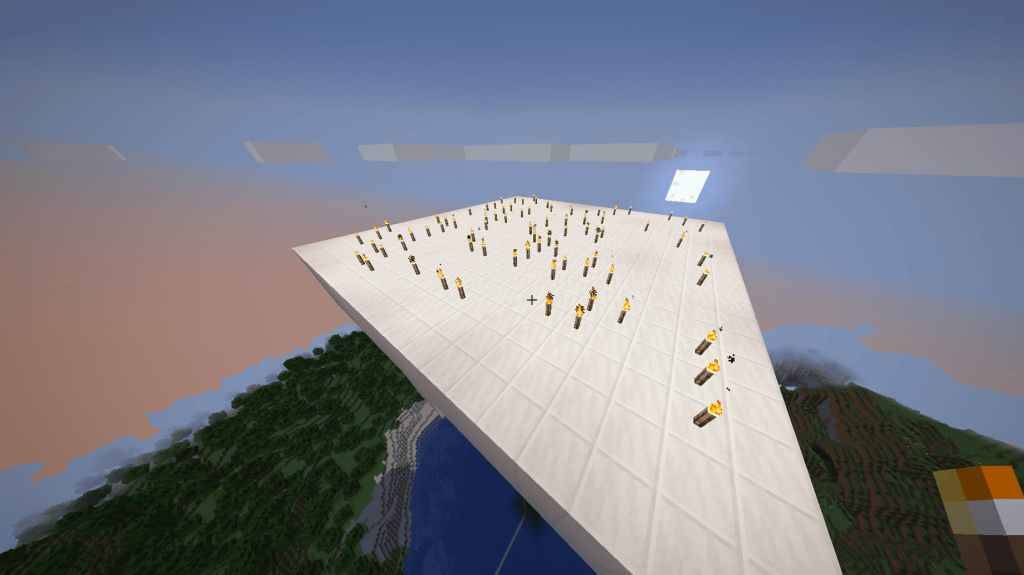 Minecraft में Mob Spawner के शीर्ष पर मशालें
