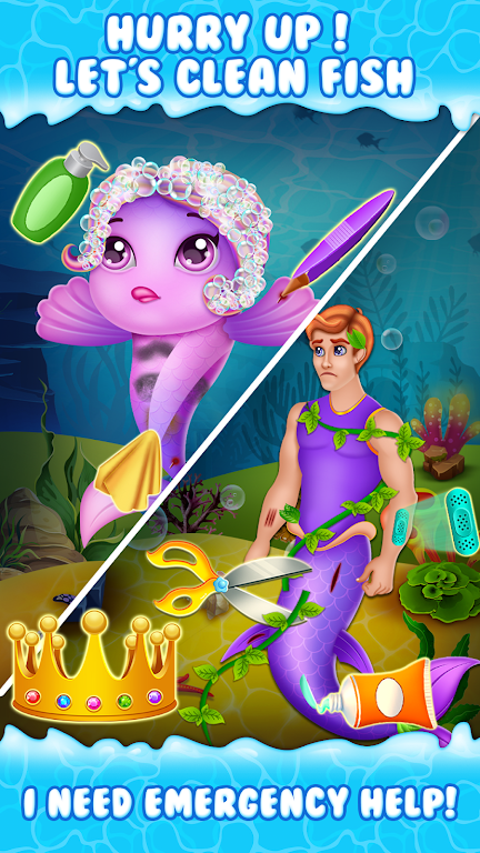 Newborn mermaid care game Screenshot 2