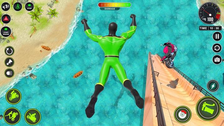 Superhero Bike Mega Ramp Games 스크린샷 4