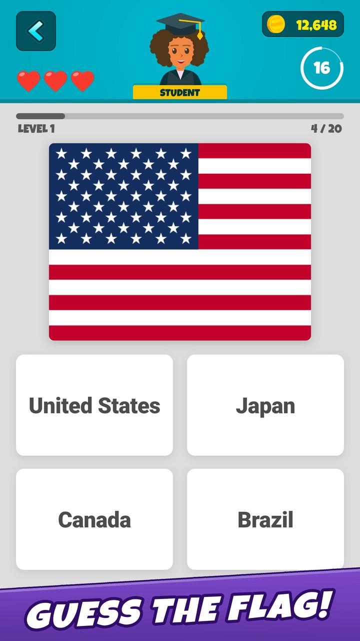 Flags of the World 2: Quiz スクリーンショット 1