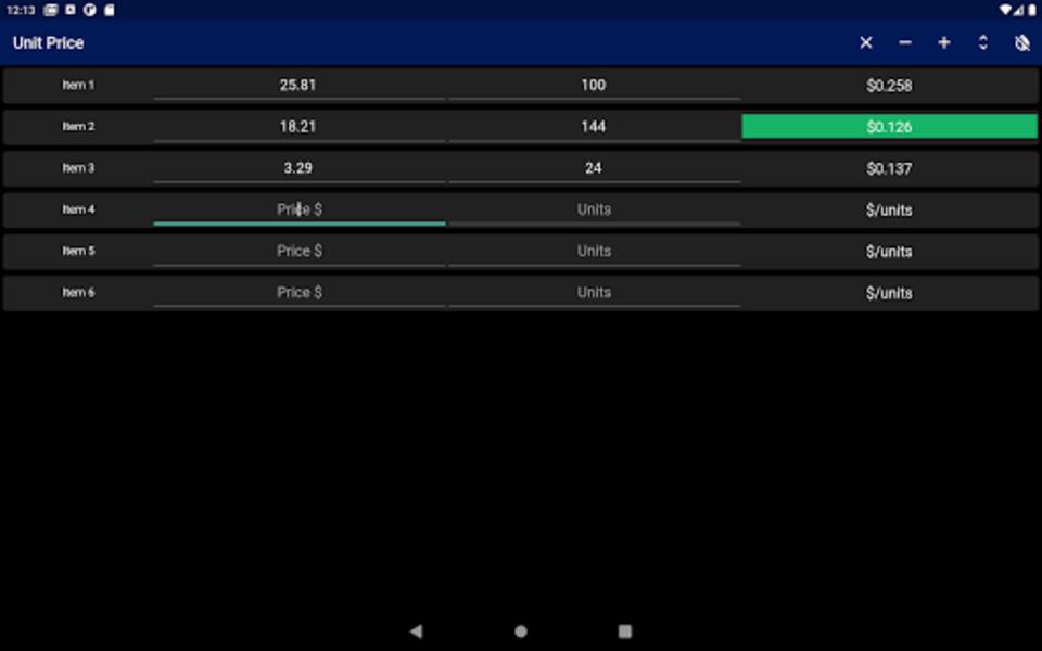 Unit Price Comparison Captura de pantalla 2