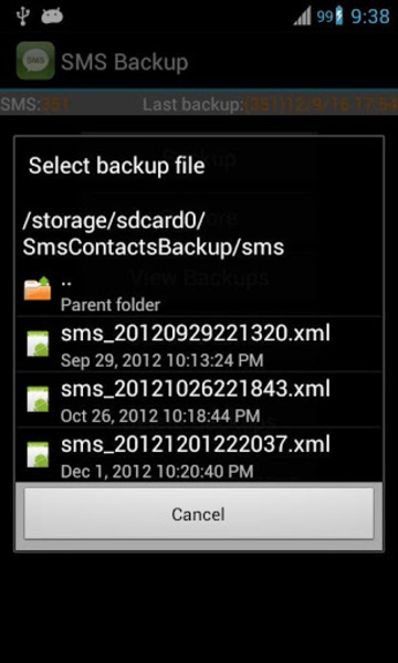 Super Backup: SMS & Kontakt Screenshot 2