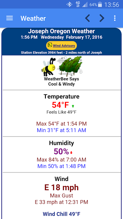 Joseph Oregon Weather 스크린샷 1