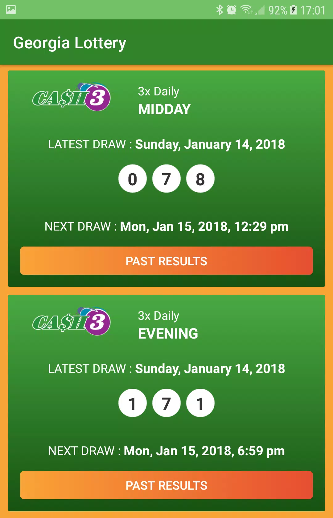 Georgia Lottery Results Capture d’écran 1
