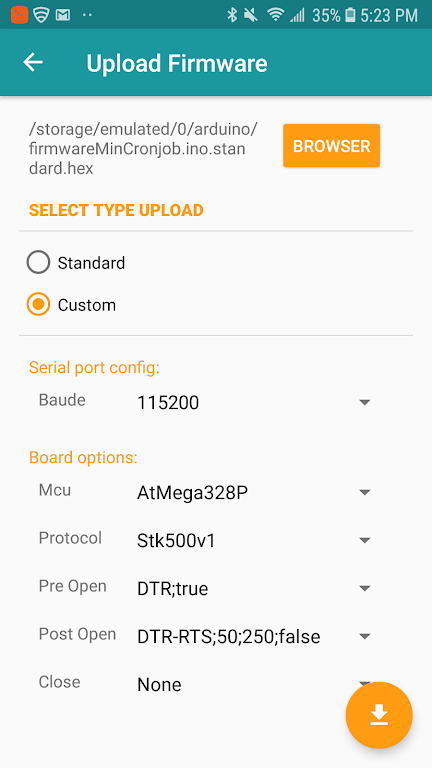 Arduino Hex Uploader-Bin/Hex Captura de pantalla 4