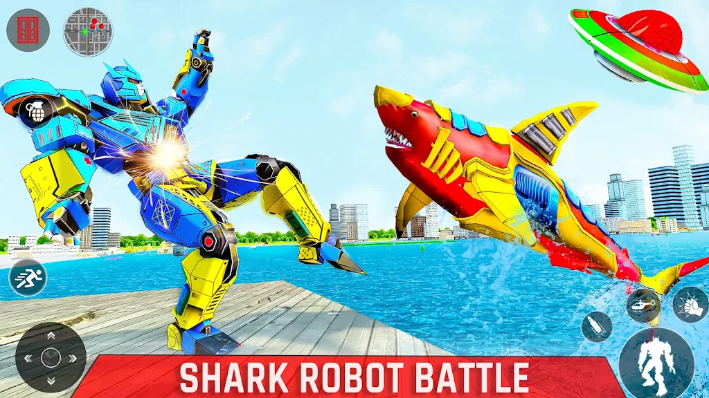 Shark Robot Transform Car Game Captura de pantalla 4