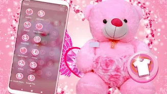 Pink Teddy Bear Theme Capture d'écran 3