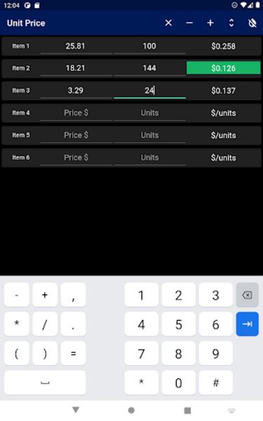 Unit Price Comparison Capture d'écran 4