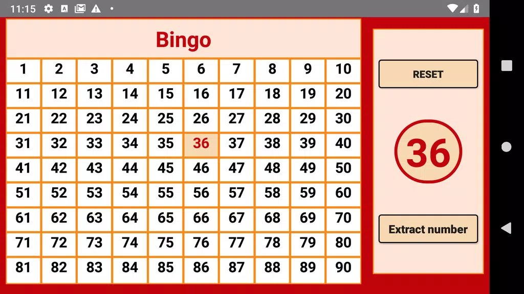 Bingo - numbers extractor - 90 numbers应用截图第1张