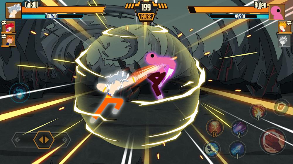 Stickman Dragon Fight - Super Captura de tela 1