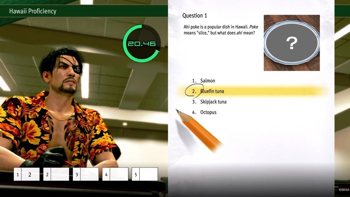 LAD: Pirate Yakuza en Hawaii Gameplay que muestra una de las respuestas de la escuela vocacional de Ousabara a la competencia de Hawaii
