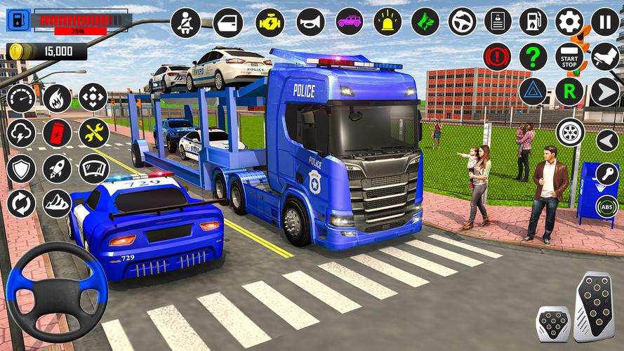 US Police-Car Transport Trucks Captura de pantalla 2