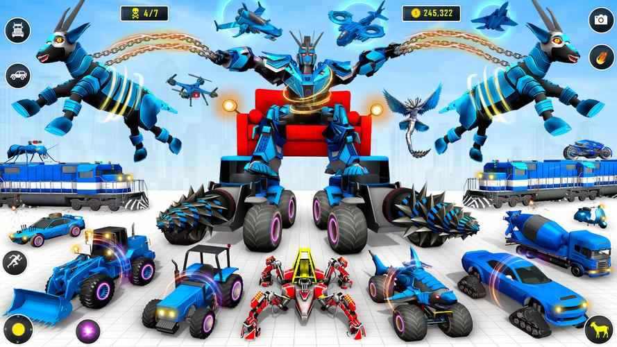 山羊機器人汽車遊戲：機器人改造和格鬥遊戲應用截圖第2張