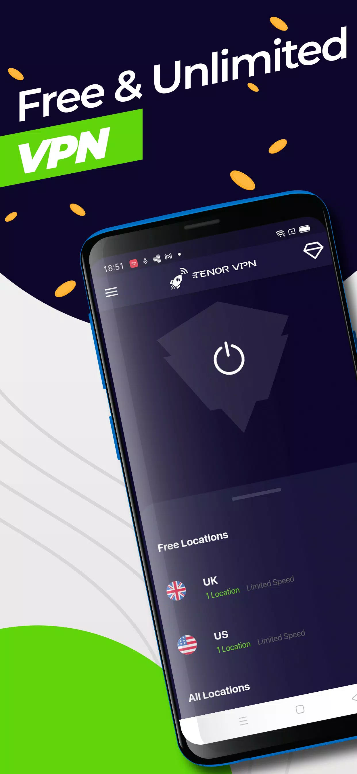 Tenor VPN - Free and Fast Turbo VPN Proxy Server Captura de pantalla 1