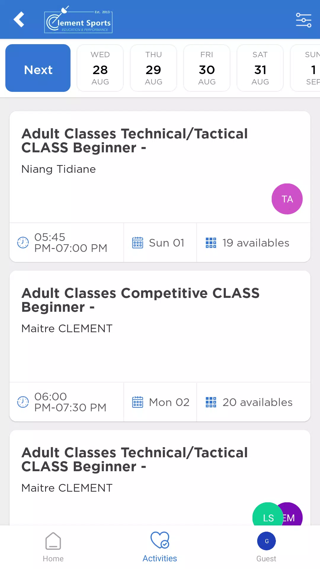 CLEMENT SPORTS应用截图第4张