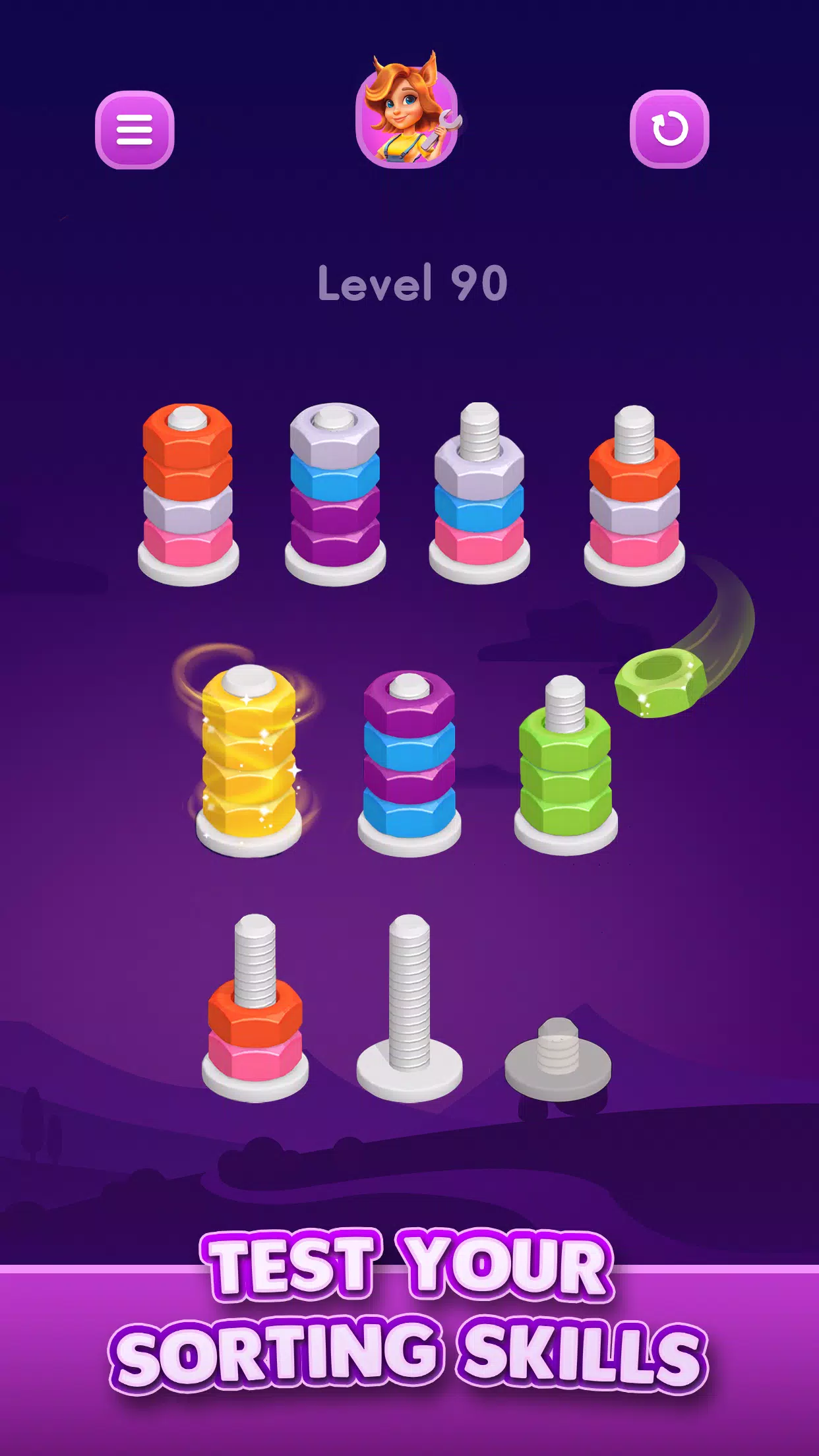Nut Sort: Color Sorting Game Capture d’écran 4