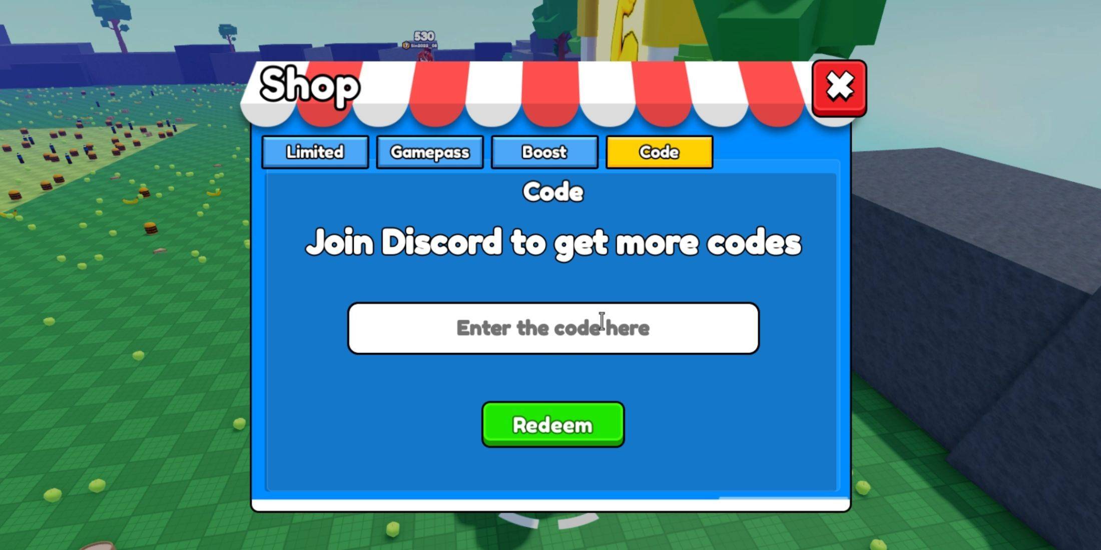 Redeeming Codes in Eat Pizza to Grow GIGACHAD