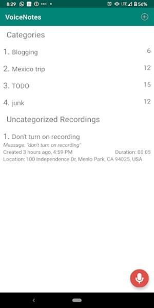 VoiceNotes Captura de pantalla 4