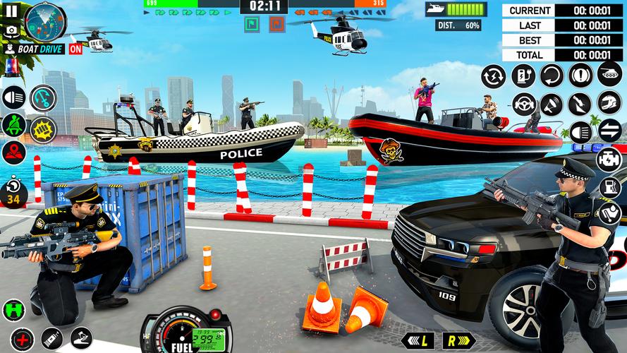 Police Boat Chase Crime Games Screenshot 2