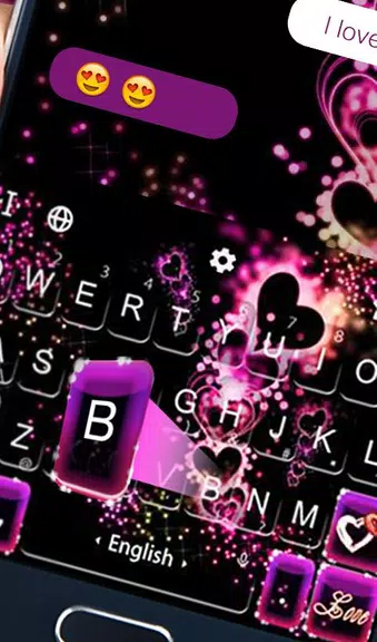 Sparkling Purple Heart Keyboard Theme 스크린샷 3
