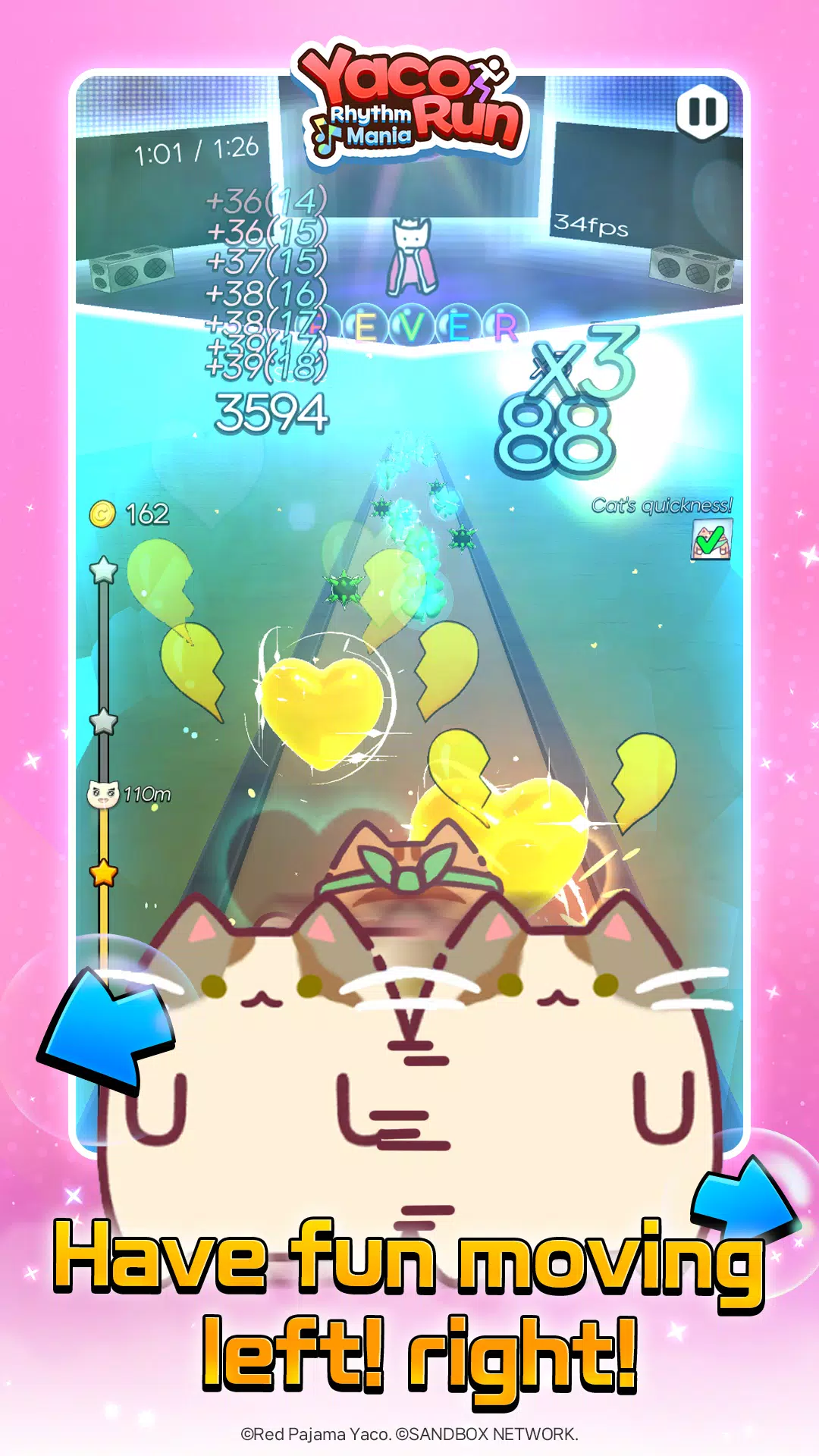 Yaco Run Rhythm - Cat SnackBar应用截图第1张