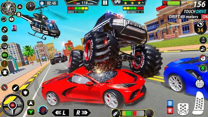 Police Monster Truck Car Games Captura de tela 2