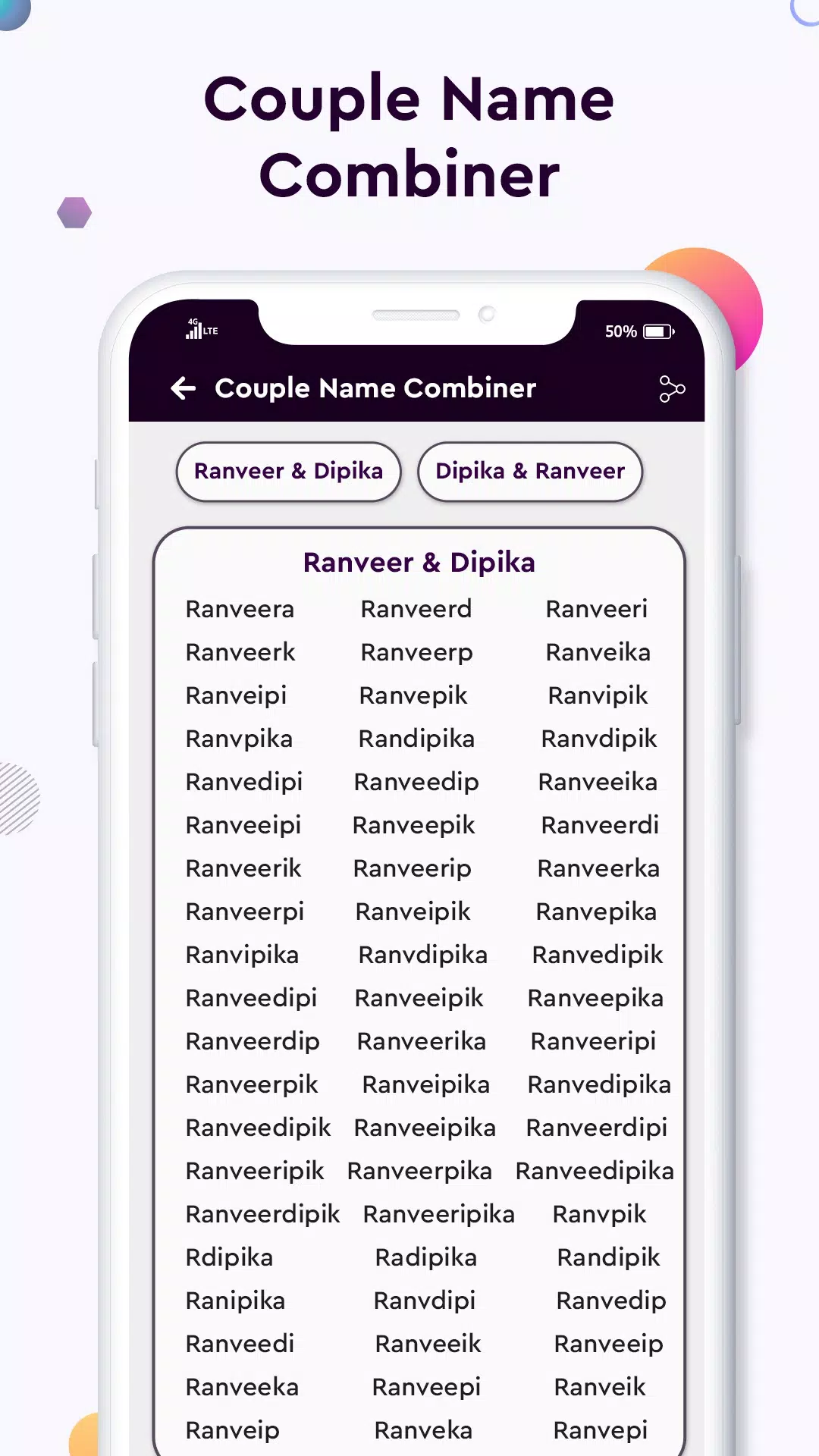 Baby name Couple Name Combiner 스크린샷 4