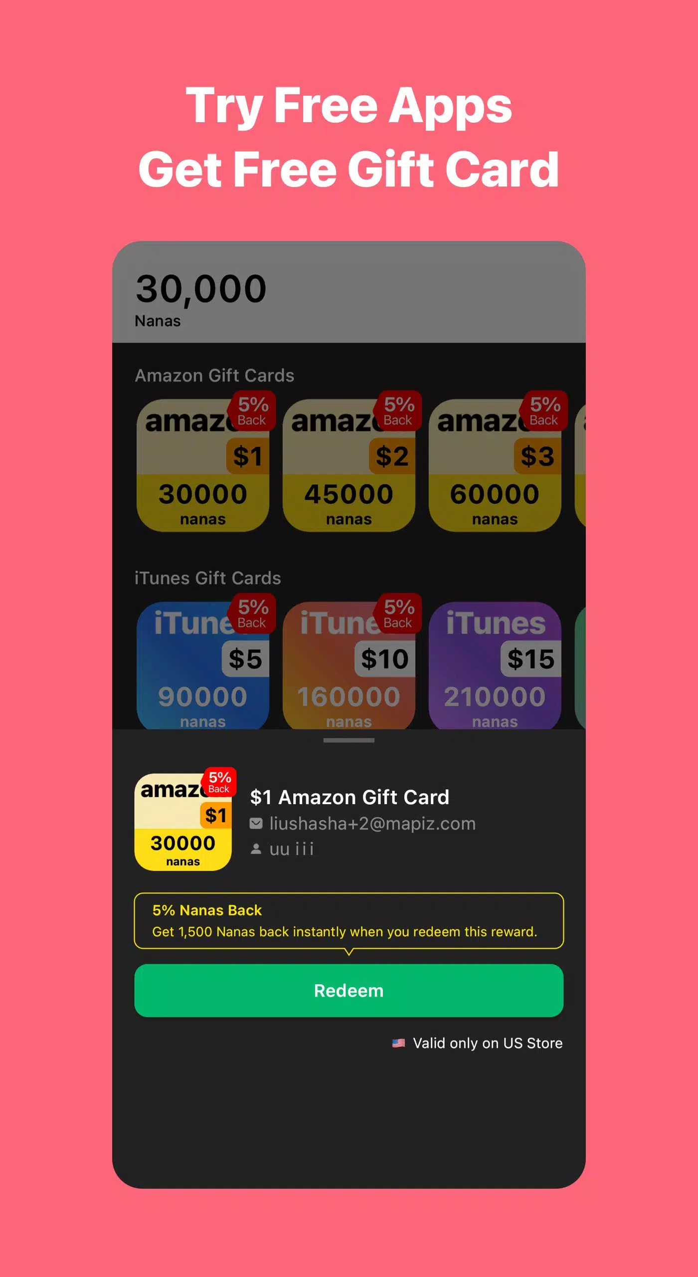 AppNana: Gift Cards Rewards應用截圖第2張
