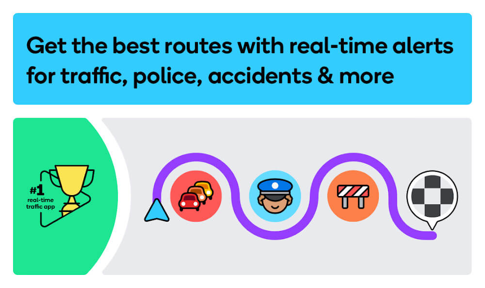 Waze - 社群導航、地圖與交通應用截圖第1張