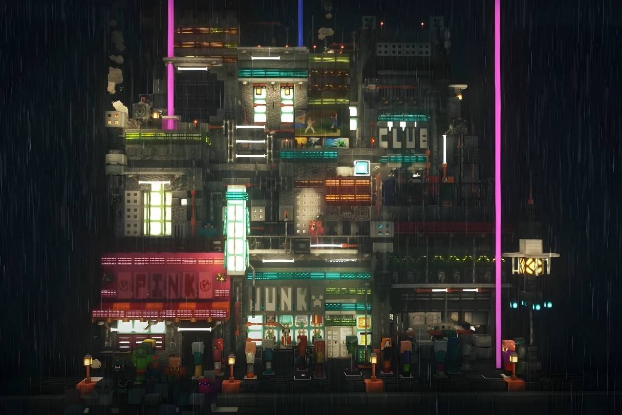 Paysage urbain cyberpunk