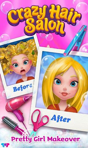 Crazy Hair Salon-Girl Makeover Captura de pantalla 1