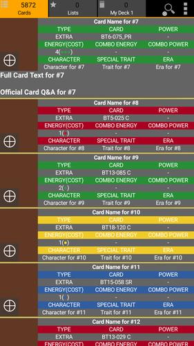 Database for Super Ball TCG स्क्रीनशॉट 2