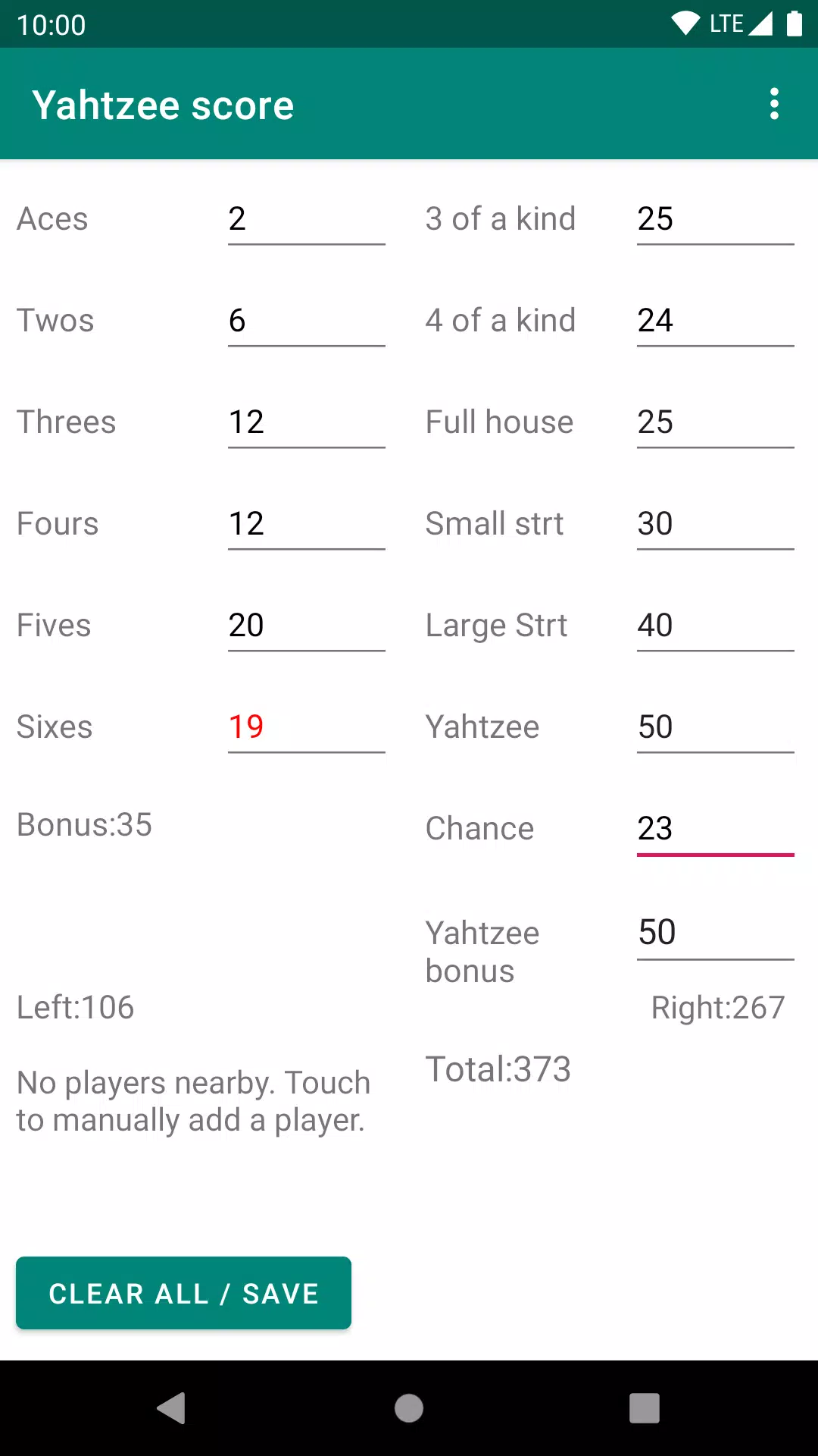 Yatzy score スクリーンショット 1