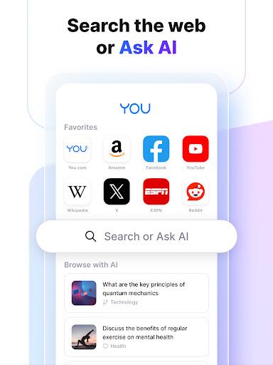 You.com AI Search and Browse Captura de tela 2