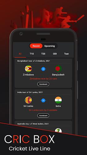 CricBox Fast Cricket Live Line स्क्रीनशॉट 4