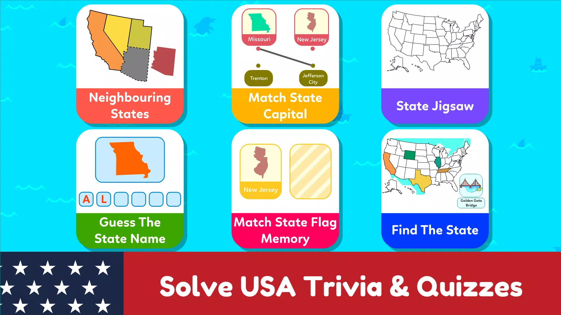 USA Map Kids Geography Games 스크린샷 3