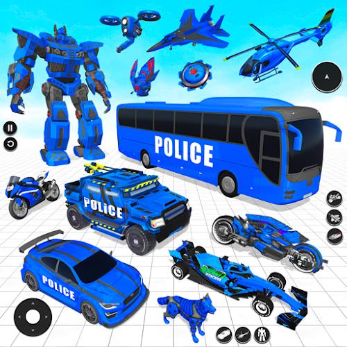 Police Bus Robot Bike Games Screenshot 1