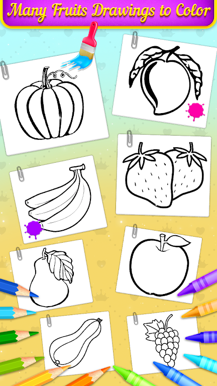 Fruits Coloring Book & Drawing スクリーンショット 2