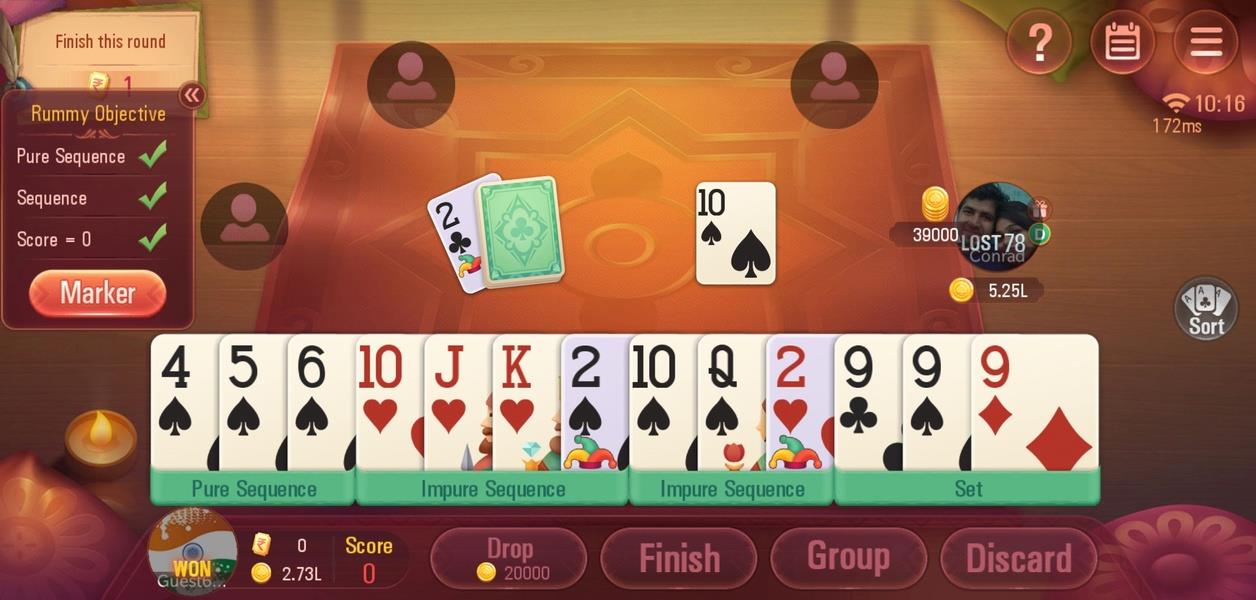 Rummy Plus - Online Indian Rummy Capture d'écran 1