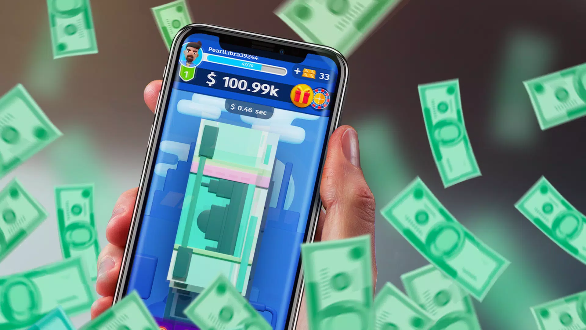 Clicker de dinero en efectivo Captura de pantalla 1