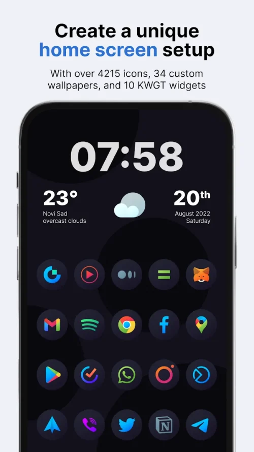 Hera Dark: Circle Icon Pack Скриншот 1