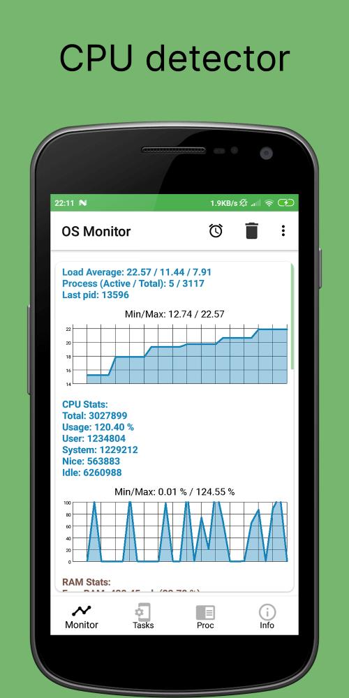 OS Monitor: Tasks Monitor स्क्रीनशॉट 1