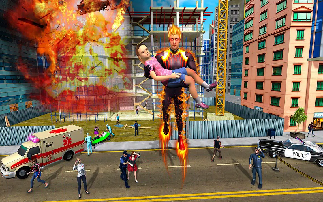 Superhero Fly 3D Rescue Скриншот 3